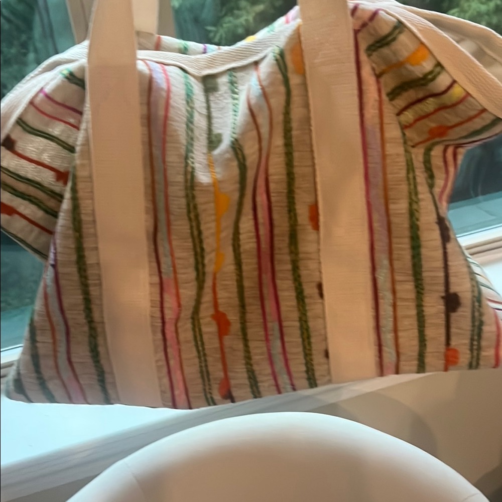 ASOS South Beach Striped Multicolor Tote/Beach Bag - Picture 6 of 7